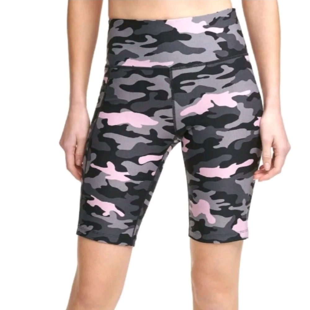 Calvin Klein Womans Pink Camo Biker Shorts Size‎ Small